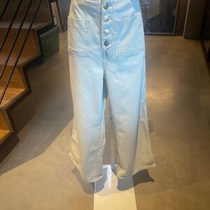 Zara button fly cropped jeans